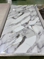 Panneau mural alternatif en PVC brillant effet marbre UV 3mm, imperméable, ignifuge, résistant à l'humidité et antistatique