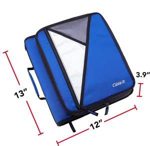 Estuche ajustable tipo bandolera Case-it con gancho para valla, organizador de cremallera Mighty Zip Tab con anilla en O de 3 pulgadas y pestañas de 5 colores - Product Image 4