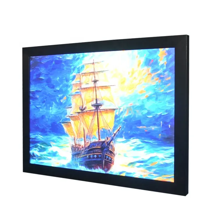 24x16 home decor acrylic art picture led lighted aluminum snap black wall frames for pictures on sale