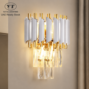 Applique Murale Moderne en Acrylique et Métal Doré avec Cristaux pour Intérieur – Chambre, Salon, Hôtel, Maison, Villa – E14 3000K 6000K - Product Image 1