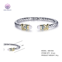 Kirin 925 Sterling Silver Twisted Bracelets Hommes Femmes Bracelet En Argent Sterling Vintage Punk Rock Style Brassard Homme Manchette Bracelet