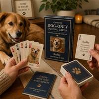 Cartes à Jouer Personnalisées pour l'Anniversaire d'Adoption d'un Chien avec Livret Souvenir A5 en Option