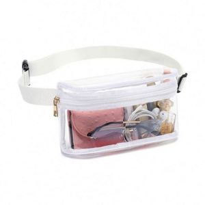 Riñonera Deportiva Transparente Personalizada con Logotipo, Riñonera Deportiva Impermeable de PVC Transparente Negra para Chicas - Product Image 1