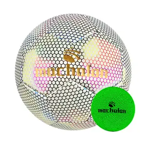High Quality custom design PU glow in dark soccerballSs trainingbright football soccer ball official size 5 machine sewn