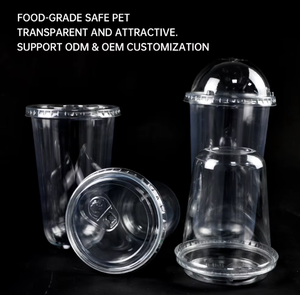 Couvercle de gobelet en plastique PET transparent jetable personnalisé de 89 mm en forme de U pour boissons froides, café glacé, jus de citron, thé aux perles - Product Image 6