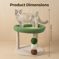 Arbre à chat interactif écologique en forme d'avocat avec poteau à gratter intégré et balle, facile à assembler, emballé en carton, pour usage intérieur