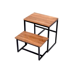 Household Retractable Factory Wood Double <b>Step</b> Foot Rest With Non Slip Surface Foot <b>Stool</b> Bedside 2-<b>step</b> <b>Stool</b> for Kitchen - Product Image 2