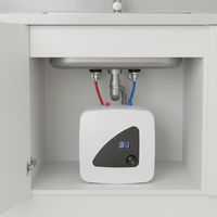 Mini chauffe-eau électrique avec revêtement émaillé, boîtier en plastique, type de stockage pour salles de bain, cuisines, douches et usage domestique