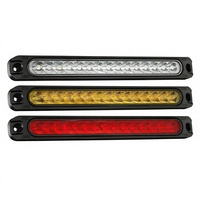 Feu arrière/latéral Haile pour voiture, bande LED 15 LED 12V/24V pour camion, bateau, camping-car - Signal d'avertissement clignotant rouge 9W
