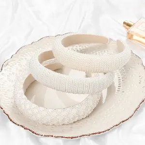 تصميم جديد فاخر رباطات للنساء الزفاف hairband اللؤلؤ الزفاف إكسسوارات الشعر