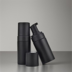 Luxury Matte Black PET Foam <b>Bottle</b> 43mm Plastic Foaming Mousse Pump for Lash Cleansing 100ml 120ml 150ml 200ml Available - Product Image 1