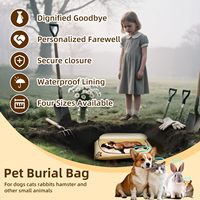 Ataúd Ecológico de Tela No Tejida para Mascotas, para Entierro o Cremación, Personalizado para Perros, Gatos, Conejos y Animales Pequeños, Estilo Americano