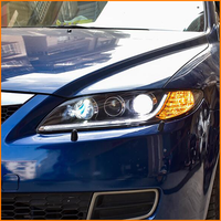 Phares avant à LED avec lentille de projecteur, feux de jour à LED et clignotants séquentiels, configuration haute, pour Mazda 6 2003-2015 (version restylée)