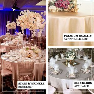 Bán Buôn Chất Lượng Cao Trắng 120 Inch Vòng Satin Bảng Bìa Linen Khăn Trải Bàn Cho Các Sự Kiện Wedding Party Trang Trí - Product Image 5