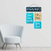 Règles de la famille Art mural décoratif cintre en bois pour salon chambre décor à la maison citations articles suspendus pour la décoration de la maison