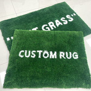 Tapis d'intérieur modernes en peluche pelucheux vert herbe pour salon dortoir tapis décoratif pour la maison tapis de sol personnalisés pour enfants - Product Image 2