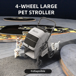 Thiết kế mới có thể gập lại 4 bánh xe đẩy vật nuôi có thể điều chỉnh đẩy xử lý cho chó lớn & Mèo du lịch ngoài trời - Product Image 3