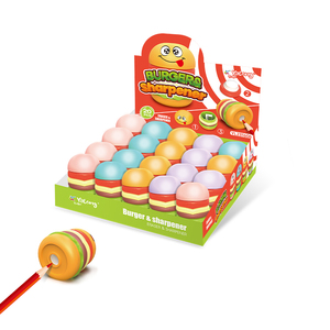 Taille-crayon en caoutchouc TPR Yalong Funy, 4 couleurs mélangées, gommes à effacer en forme de hamburger, fournitures scolaires pour la rentrée scolaire - Product Image 1