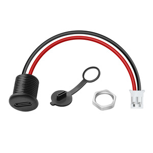 Conector Hembra Tipo-C Roscado de Fábrica <span class=keywords><strong>Omei</strong></span> A1-187 a Terminal 2.0 con Tapa Antipolvo y Tuerca, IP67 Impermeable, Material PVC, Enchufe para Cable de Alimentación - Product Image 1