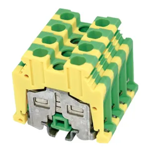 Industrial Screw type green and yellow red copper earth 5.0 Degson grounding wire Din Rail terminal block