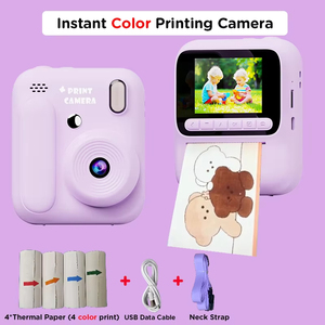 Nouvel appareil photo imprimante 2026 <span class=keywords><strong>pour</strong></span> enfants, impression instantanée couleur, papier photo 4 couleurs, vidéo 1080P, cadres amusants, cadeaux d'<span class=keywords><strong>anniversaire</strong></span> <span class=keywords><strong>pour</strong></span> filles - Product Image 4