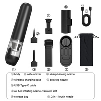 Aspirateur de voiture sans fil rechargeable 18000 Pa, mini portable sans sac, humide et sec, USB avec fonction souffleur