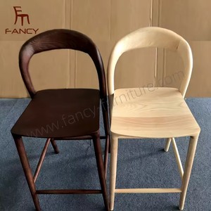 Stile nordeuropea curva in <span class=keywords><strong>legno</strong></span> da cucina sedia aperta retro in <span class=keywords><strong>legno</strong></span> rovere sgabello <span class=keywords><strong>sedie</strong></span> da Bar - Product Image 4