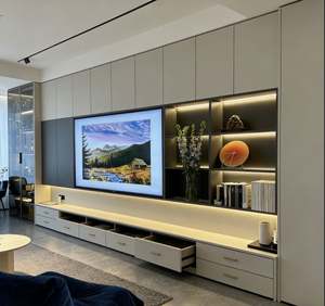 Mueble para TV con Luces LED, Estantes de Almacenamiento Abiertos, Cajones, Consola Multimedia de Madera para TV de 50 Pulgadas, Dormitorio, Sala de Estar, Muebles para el Hogar - Product Image 2