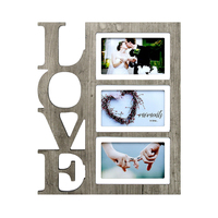 Vente chaude 27x33cm Creative Blanc En Bois AMOUR Mariage Cadre Photo Taille Personnalisable