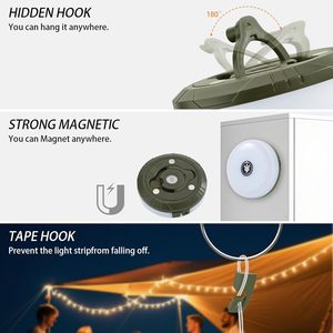 Cắm Trại Chuỗi Đèn 4 Trong 1 Xách Tay 8 Chế độ Chiếu Sáng USB Sạc Nhanh Lưu Trữ Không Thấm Nước Lều Đèn Chuỗi Cho Đi Bộ Đường Dài Sân - Product Image 4