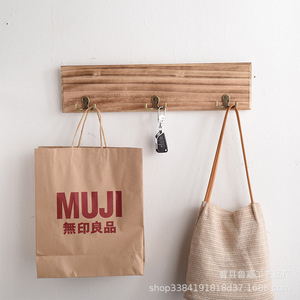 Solid <b>Wood</b> Wall <b>Hooks</b> Rectangle 3 <b>Hooks</b> Durable Wall Mounted For <b>Coats</b> Keys Entryway Living Room - Product Image 1
