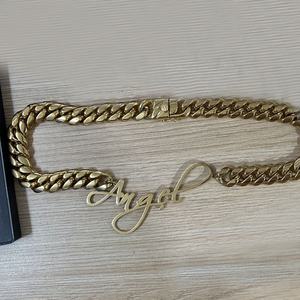 <span class=keywords><strong>Collana</strong></span> Statement UWIN in Acciaio Inossidabile Ipoallergenico con Targhetta Personalizzata 14mm, Catena Cubana <span class=keywords><strong>Spessa</strong></span> Personalizzabile con Iniziali, Placcata <span class=keywords><strong>Oro</strong></span> - Product Image 6