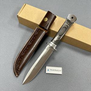 Nuovo Arrivo: Coltello a Lama Fissa in Acciaio 5cr13mov, Alta Durezza, per Campeggio, Autodifesa, Tattica da Campo, con Custodia in Pelle PU - Product Image 1