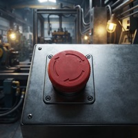 Interrupteur à bouton-poussoir d'arrêt d'urgence EB2 en plastique 10A, diamètre de la tête 60MM, avec déverrouillage par rotation
