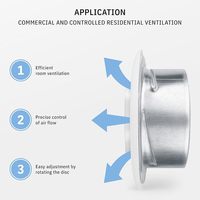 100mm RVS schijfventiel ronde plafondventilatie diffuser met modern design voor buiten- en kelder HVAC-koeling
