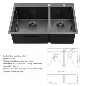 Wastafel Dapur Stainless Steel <span class=keywords><strong>1.5</strong></span> Bowl Tahan Lama, Finishing Brushed Anti Sidik Jari, Profesional, Stainless Steel 304 - Product Image 6