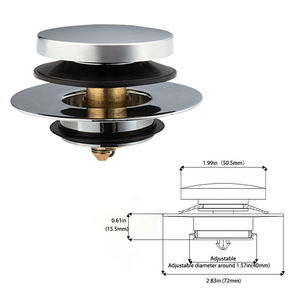 Universal Tip Toe Bath <b>Drain</b> Stopper and Cover Replaces Lift and Turn Tip-Toe and Trip Lever <b>Drains</b> for Tub - Product Image 1
