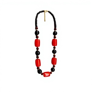 Collar de Resina Bohemio Colorido y Moderno para Mujer, con Cuentas de Resina Acrílica en Forma de Hoja de Ágata, Joyería para Fiestas y Regalos - Product Image 5