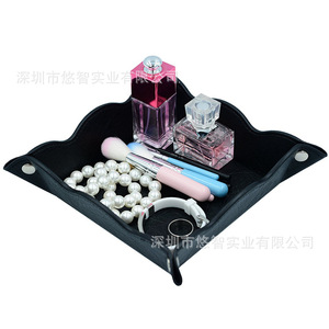 Creative desktop multi-functional <b>storage</b> <b>box</b>, PU leather <b>storage</b> tray, folding lazy home <b>storage</b> <b>box</b>, customizable. - Product Image 1