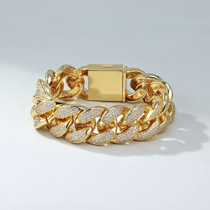 Bridetalk Luxury S925 Pulsera de cadena cubana de plata Brillo desinhibido con <span class=keywords><strong>Crit</strong></span> Tide Circle Swag Zircon Pulseras de eslabones de moda - Product Image 5