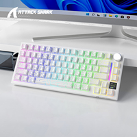 Attack Shark X820Ultra Full Key Hot Swap Écran d'affichage rétro-éclairé RVB Clavier mécanique sans fil