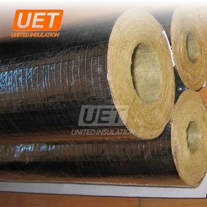 Tubo di isolamento tubo 110kg/m3 spessore 20mm 30mm 50mm minerale 1 "2" 12 "diametro tubo di lana di <span class=keywords><strong>roccia</strong></span> con foglio di alluminio FSK - Product Image 2