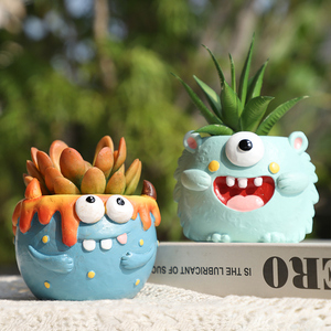 <span class=keywords><strong>Pot</strong></span> <span class=keywords><strong>de</strong></span> fleurs en résine artisanale, monstre mignon et moche, motif dessin animé, <span class=keywords><strong>grand</strong></span> œil, pour plantes succulentes, décoration <span class=keywords><strong>de</strong></span> jardin, <span class=keywords><strong>pot</strong></span> créatif, cadeau - Product Image 2