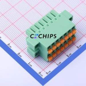 KF2EDGKNHM-3.81-2*7P Plug-in Terminal Block P=3.81mm Connector Plug Screw Fixing 2x7P 3.81mm - Product Image 1