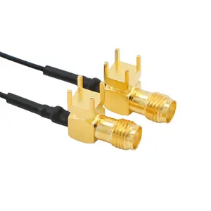 Extensión de montaje en PCB de ángulo recto de conector hembra a Ufl. Cable flexible conector IPX 1,13