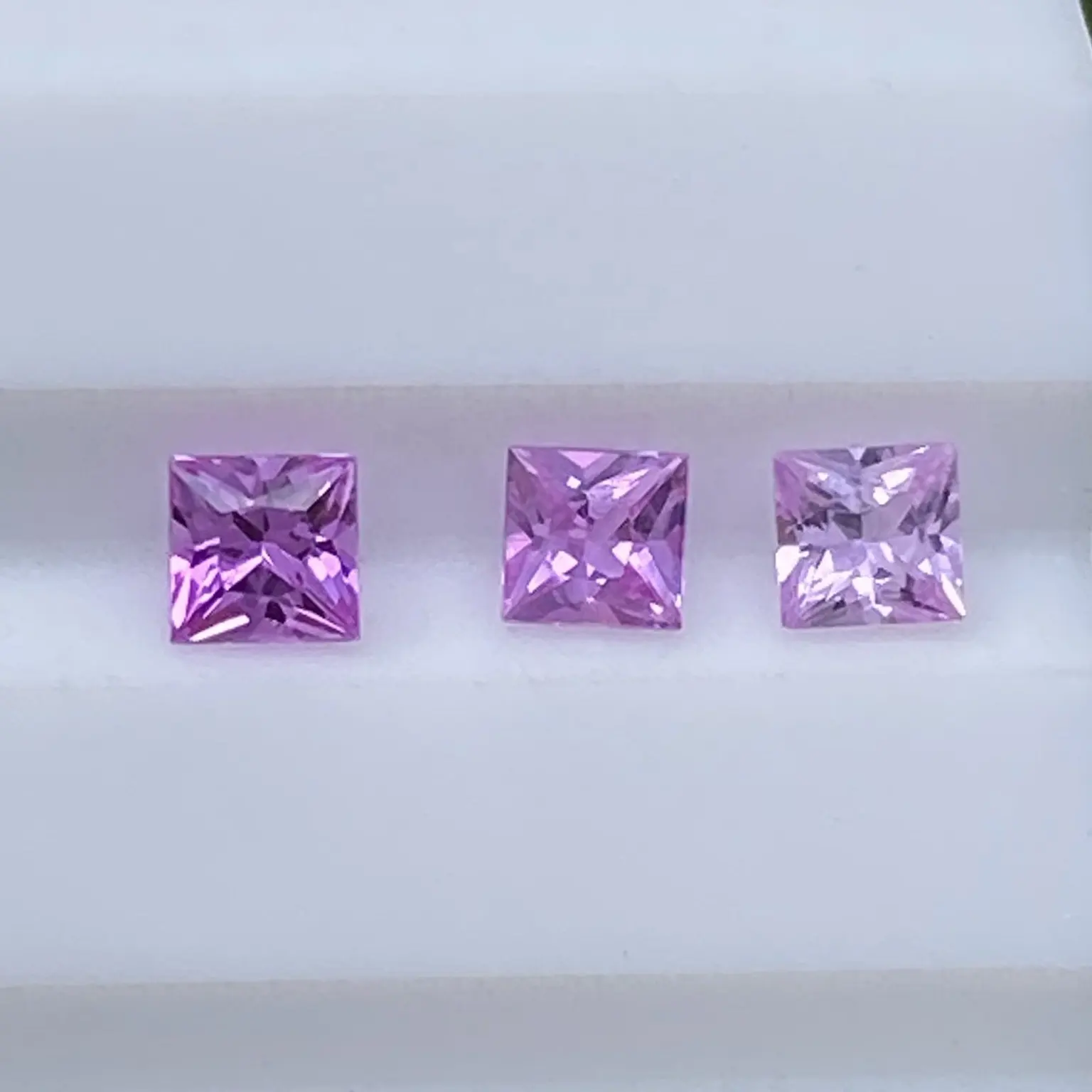 Square Princess 1.5mm~ 3.0mm Good Quality small custom loose faceted pink gemstone price china supplier Natural Pink Sapphire