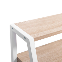 Bureau d'ordinateur simple, durable et moderne en métal et bois, design d'angle, trois tiroirs, multifonctionnel, gain de place, montage facile