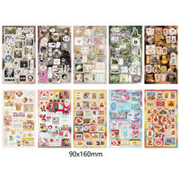 Autocollants décoratifs Kawaii non répétés, 52 pièces, série ours trèfle à quatre feuilles, paillettes Y2K