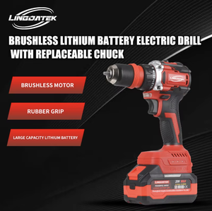 Ensemble d'outils de perçage sans fil LDD09-P avec support OEM, perceuses à percussion sans balais à double vitesse 60 Nm - Product Image 5