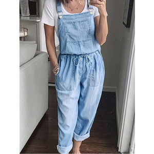 Proveedor de China Super Skinny Denim Romper Mujeres Overoles Mujeres \ 'S Zaras Jeans Monos sólidos - Product Image 3